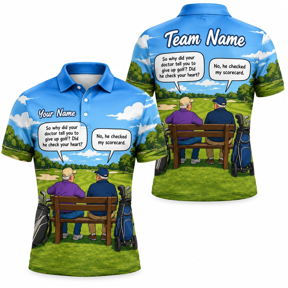 He Checked My Scorecard Golf Humor Personalized Golf Polo Shirt
