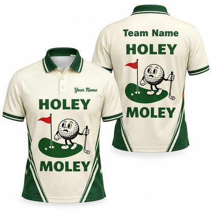 Holey Moley Golf Pun Personalized Golf Polo Shirt