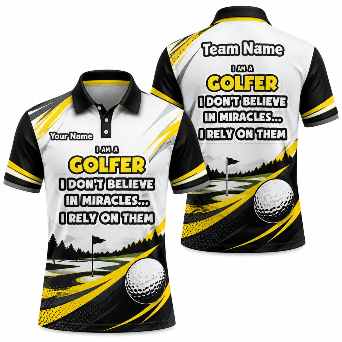I Am A Golfer Quote Personalized Golf Polo Shirt