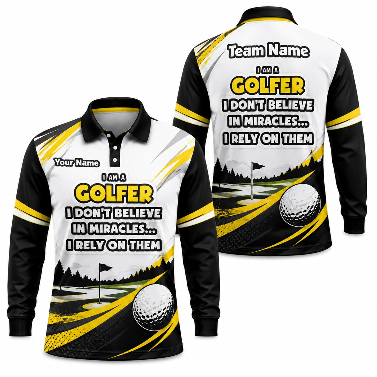 I Am A Golfer Quote Personalized Golf Polo Shirt Long Sleeve Polo