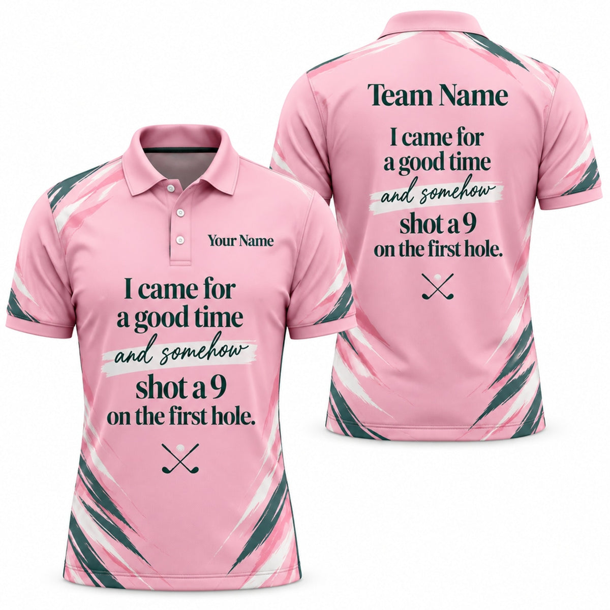 I Came For A Good Time Shot A 9 Golf Humor Personalized Golf Polo Shirt