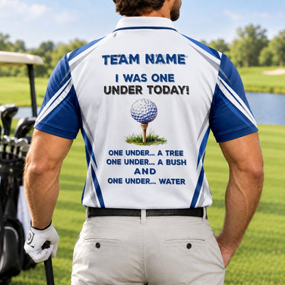 I Was One Under Today Sport Personalized Golf Polo Shirt Back View