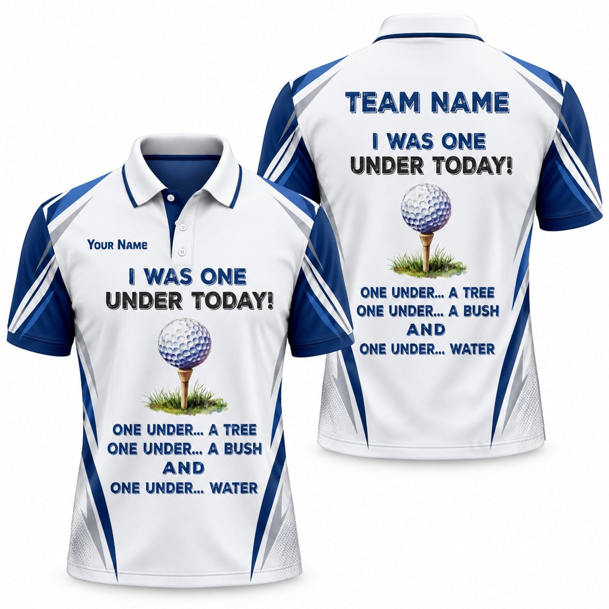 I Was One Under Today Sport Personalized Golf Polo Shirt