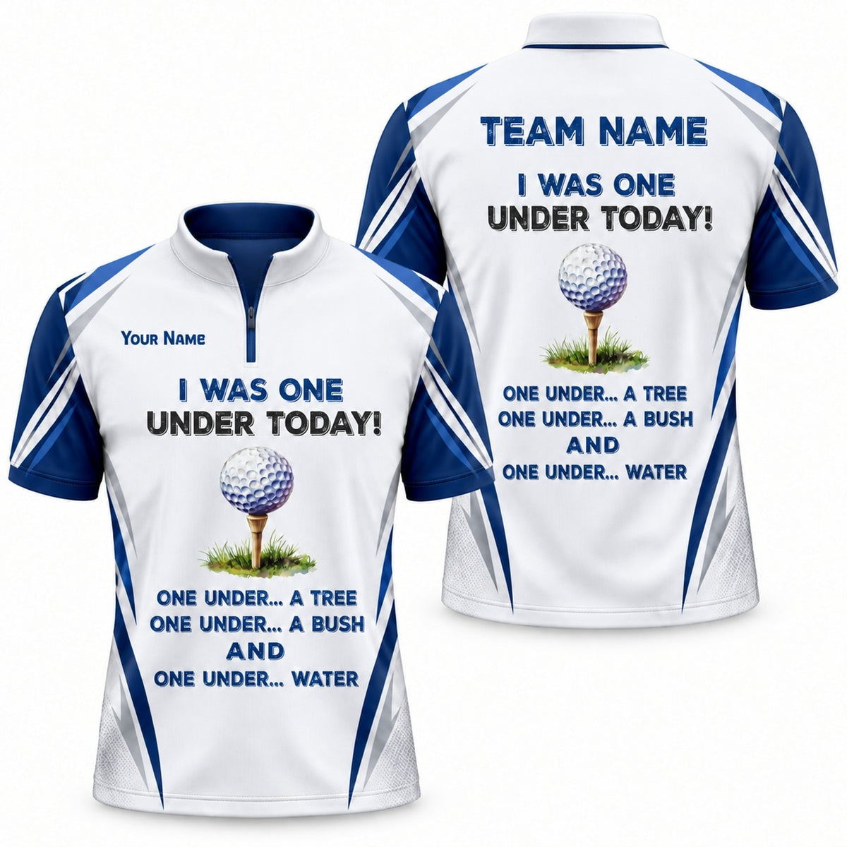 I Was One Under Today Sport Personalized Golf Polo Shirt Jersey Zip 1 4 Collar