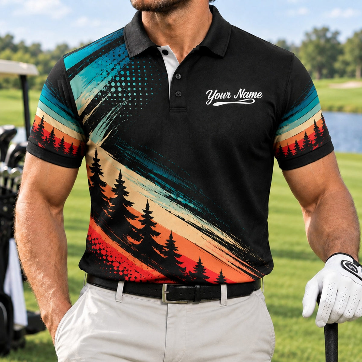 It's a Good Day to Play Golf Golf Life Quote Personalized Golf Polo Shirt Front View