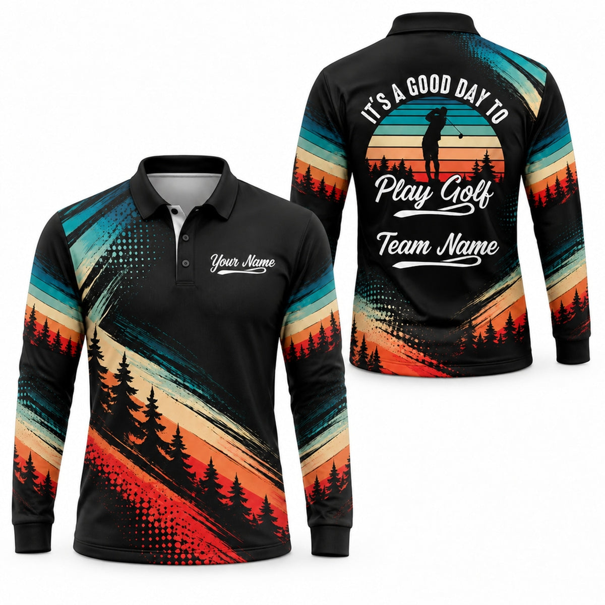 It's a Good Day to Play Golf Golf Life Quote Personalized Golf Polo Shirt Long Sleeve Polo