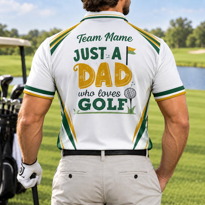 Just A Dad Who Loves Golf Personalized Golf Polo Shirt Back View