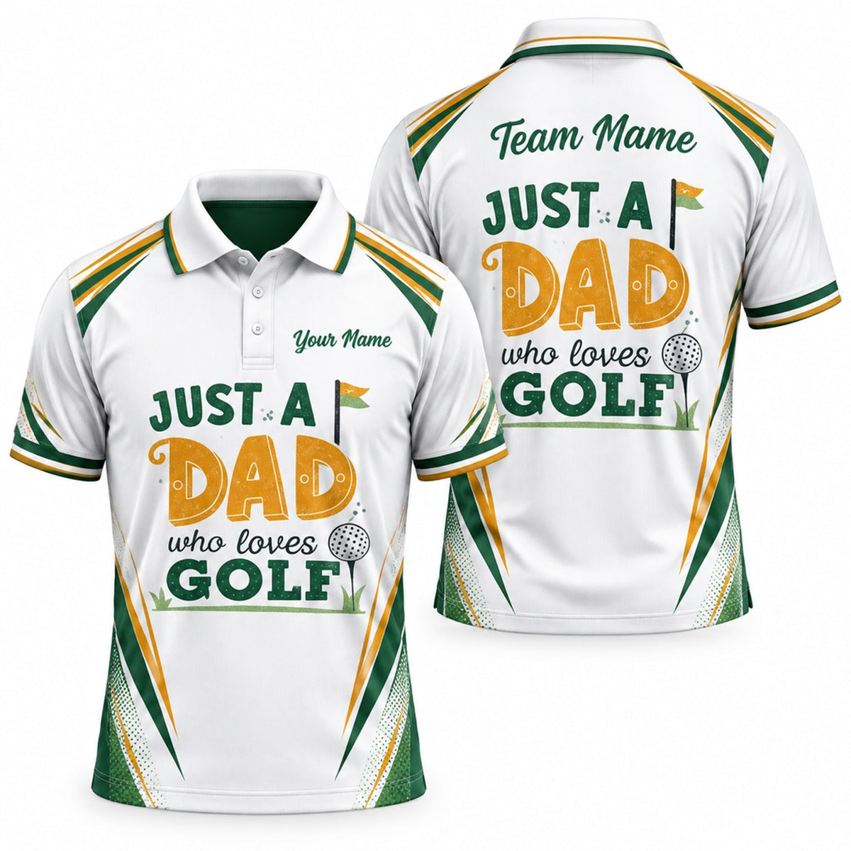 Just A Dad Who Loves Golf Personalized Golf Polo Shirt