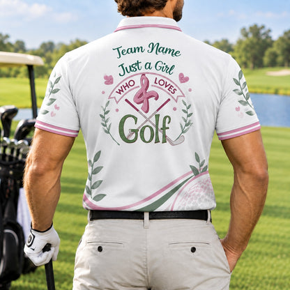 Just A Girl Who Loves Golf Sport Personalized Golf Polo Shirt Back View