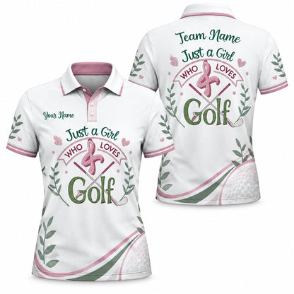 Just A Girl Who Loves Golf Sport Personalized Golf Polo Shirt
