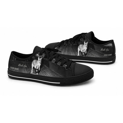 Kangaroo Bowling Design Graphic Personalized Low Top Shoes Black Shoes