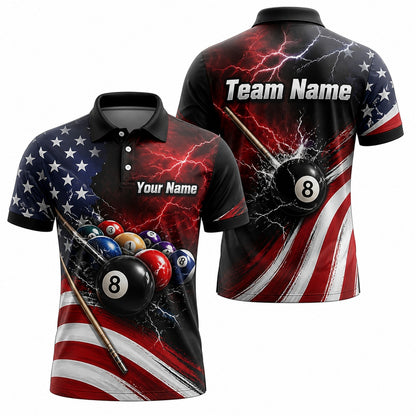 Lightning 8 Ball Team Custom Billiard Polo Shirt