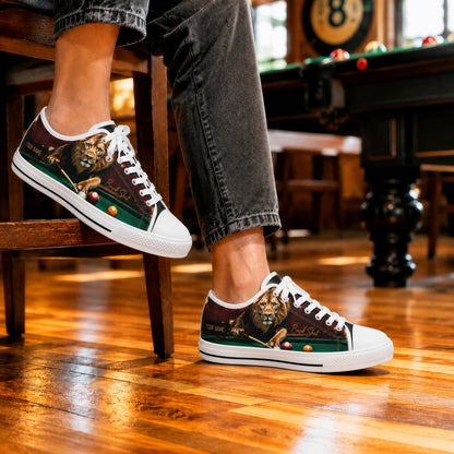 Lion Billiards Break Shot Graphic Personalized Low Top Shoes Life Style