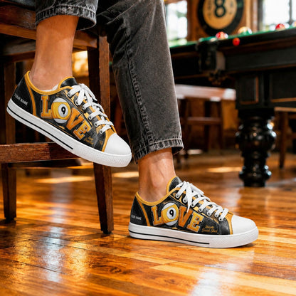 Love 9 Ball Billiards Graphic Personalized Low Top Shoes Life Style