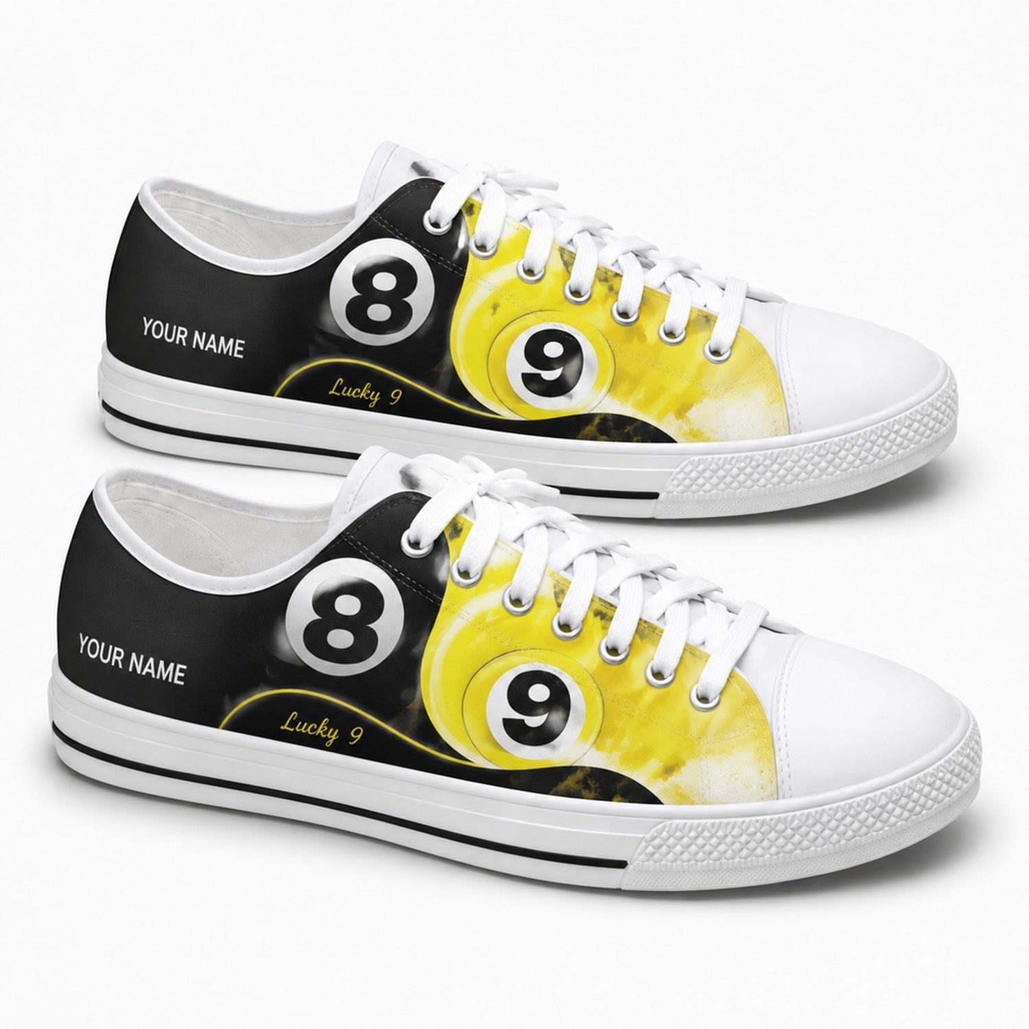 Lucky 9 Ball Custom Low Top Shoes