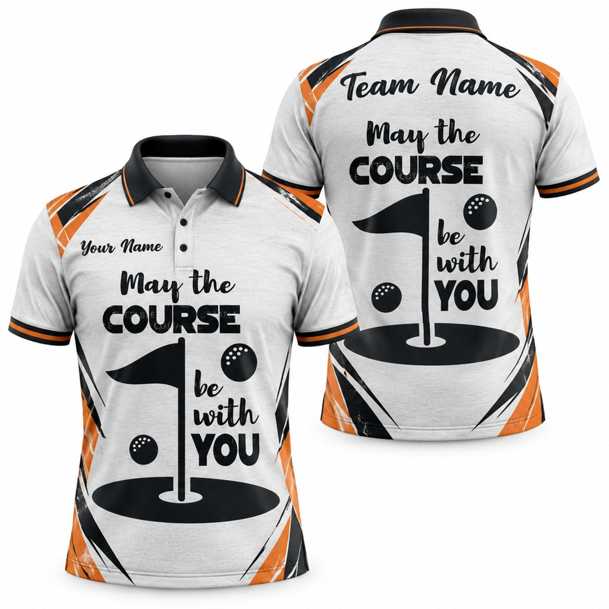 May The Course Be With You Sport Personalized Golf Polo Shirt