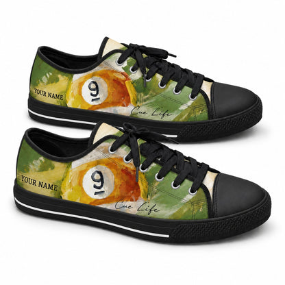 Nine Ball Pool Art Graphic Personalized Low Top Shoes Black Shoes