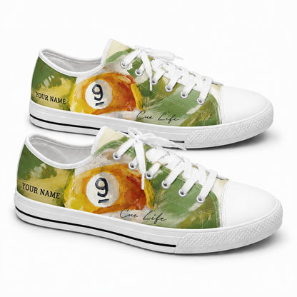 Nine Ball Pool Art Graphic Personalized Low Top Shoes