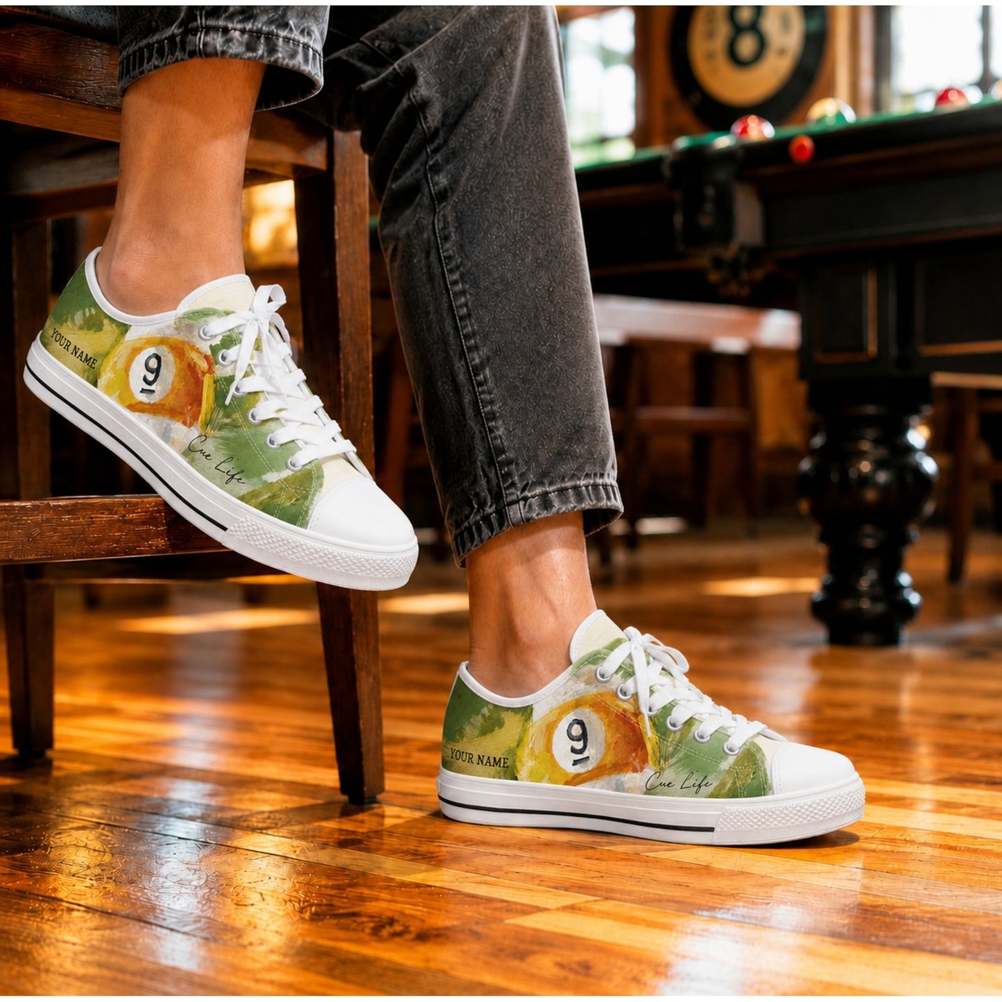 Nine Ball Pool Art Graphic Personalized Low Top Shoes Life Style