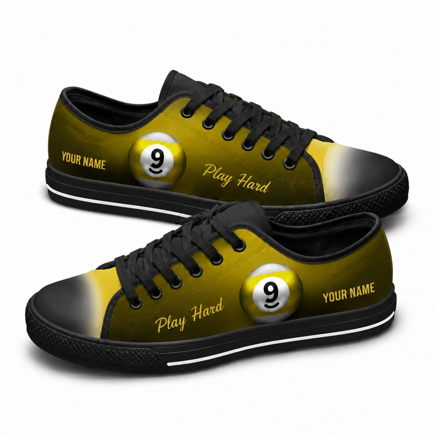 Nine Ball Pool Graphic Custom Low Top Shoes Black Shoes
