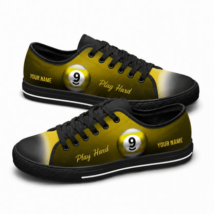 Nine Ball Pool Graphic Custom Low Top Shoes Black Shoes