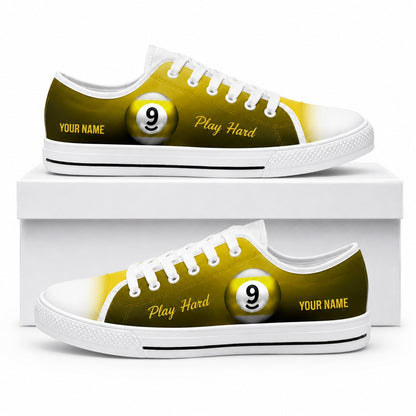 Nine Ball Pool Graphic Custom Low Top Shoes Box White