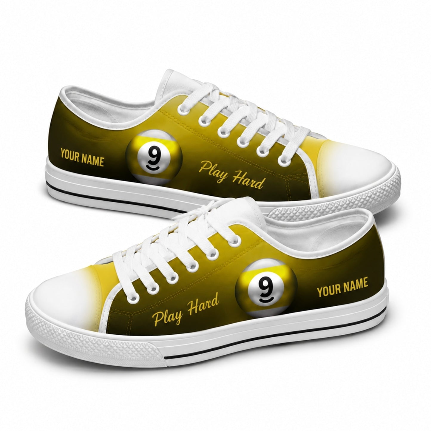 Nine Ball Pool Graphic Custom Low Top Shoes