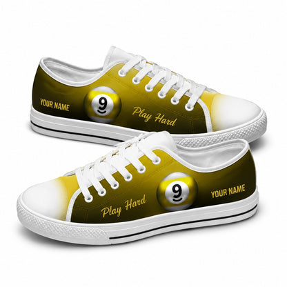 Nine Ball Pool Graphic Custom Low Top Shoes