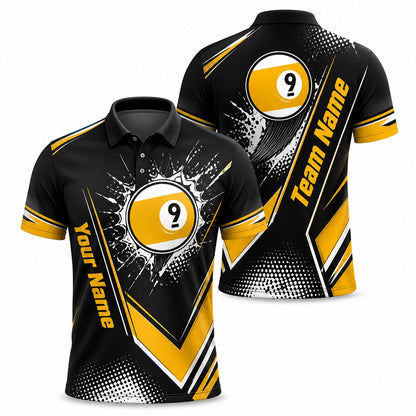 Nine Ball Splash Sport Personalized Billiard Polo Shirt