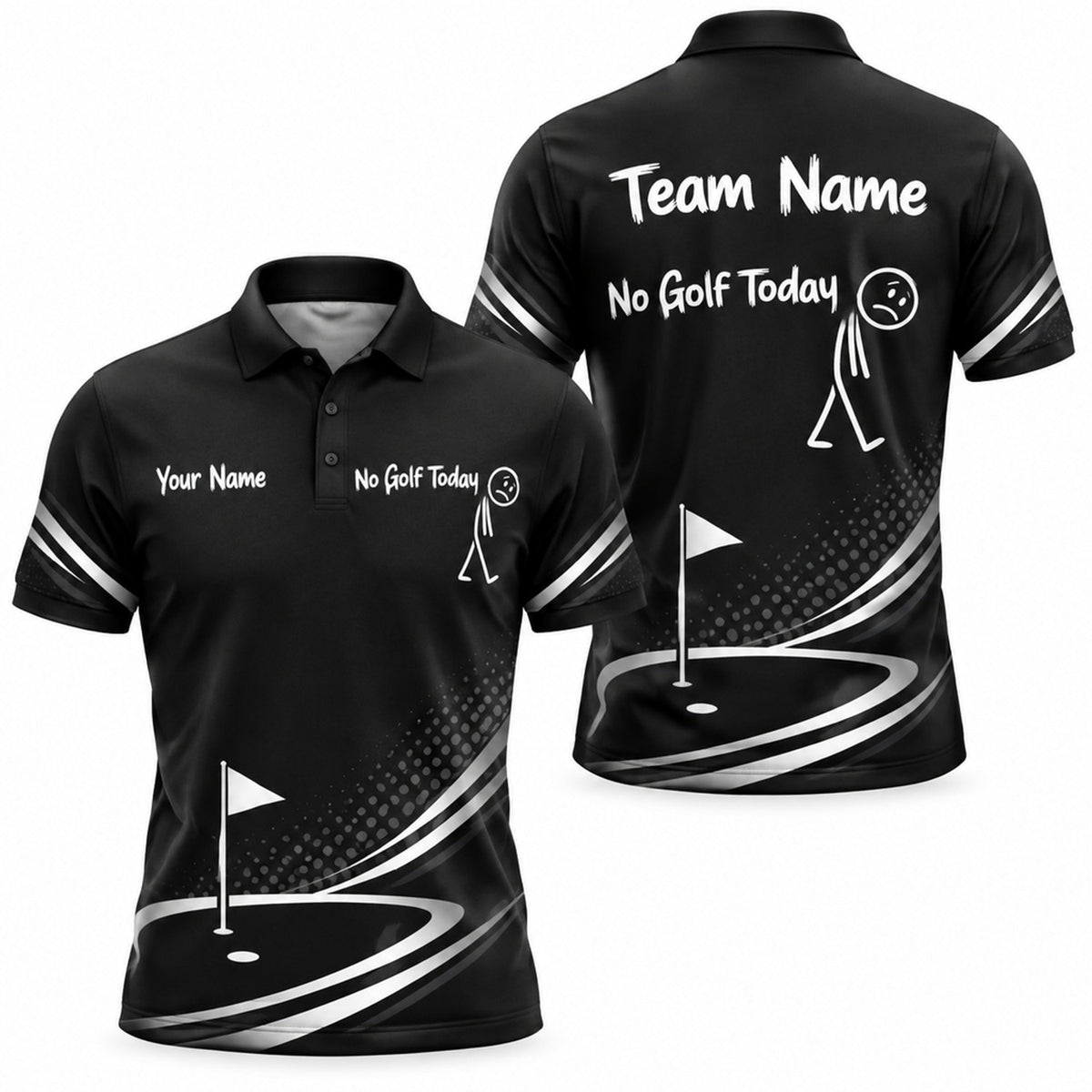 No Golf Today Golf Humor Personalized Golf Polo Shirt