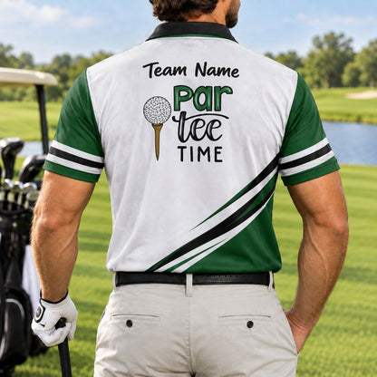Par Tee Time Sport Personalized Golf Polo Shirt Back View