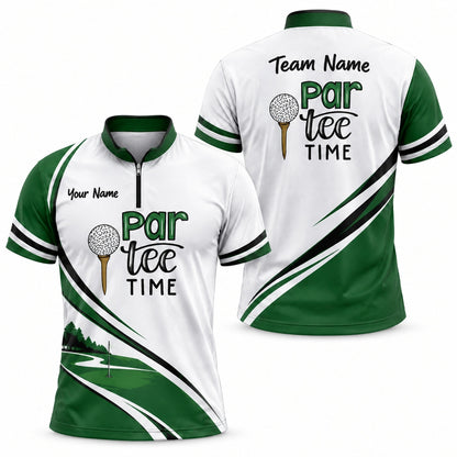 Par Tee Time Sport Personalized Golf Polo Shirt Jersey Zip 1 4 Collar