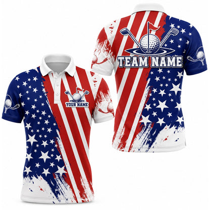 Patriotic Golf Ball Emblem Sport Personalized Golf Polo Shirt