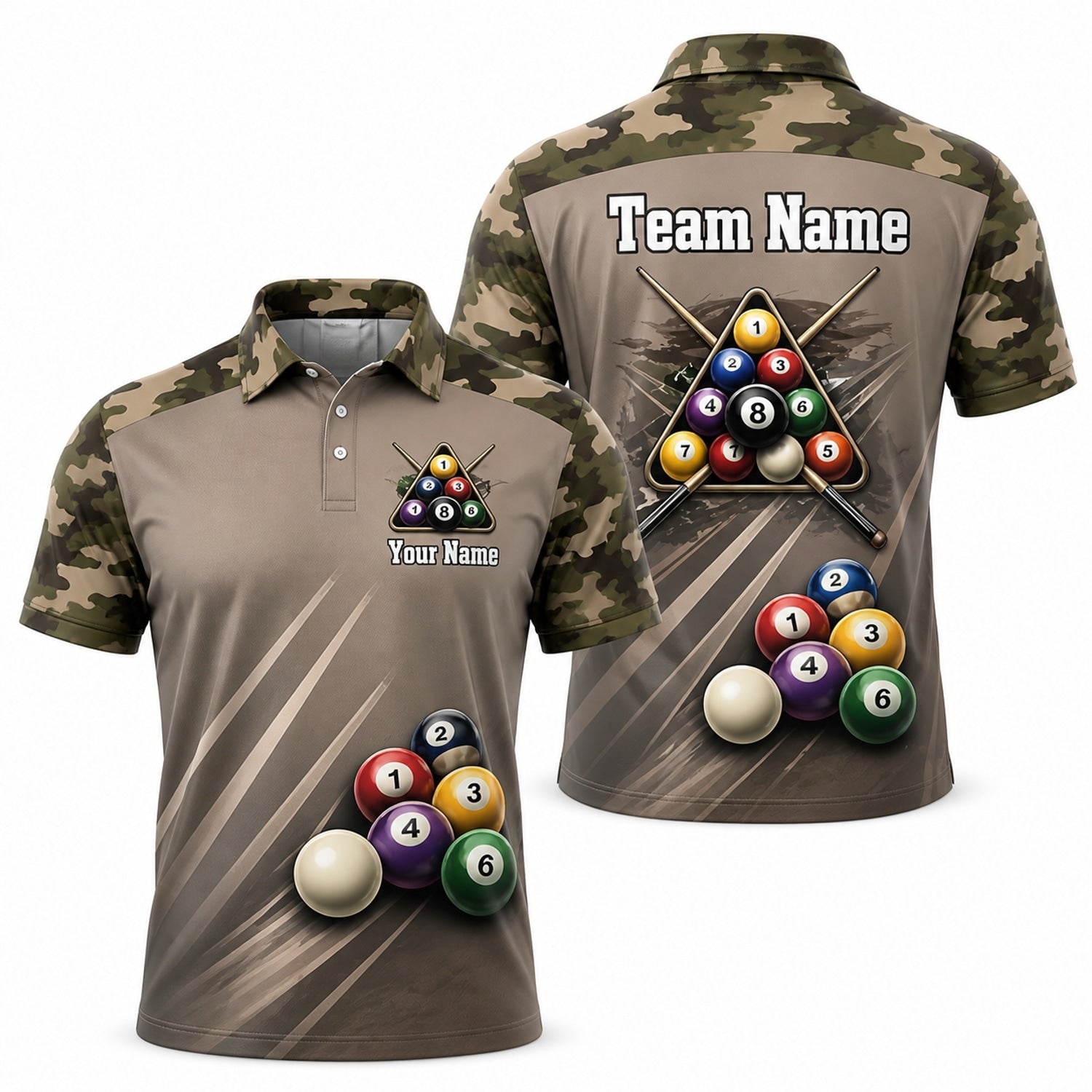 Personalized Pool Ball Rack Sport Billiard Polo Shirt
