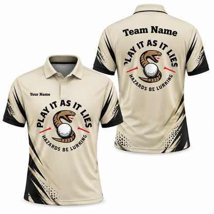 Play It As It Lies Golf Humor Personalized Golf Polo Shirt
