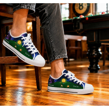 Pool Table Galaxy Design Graphic Personalized Low Top Shoes Life Style