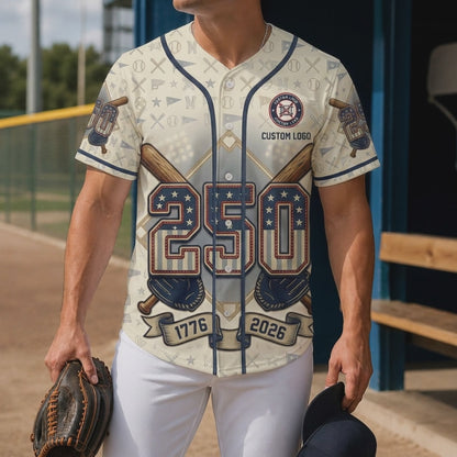 Video showcasing the 1776-2026 custom baseball jersey design