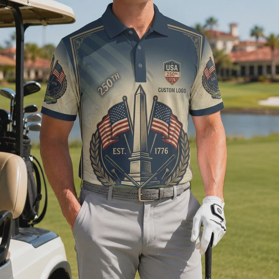 Video preview showcase capturing the 4-way stretch material flexibility, cooling sweat-wicking knit texture, and crisp color details of the polo.
