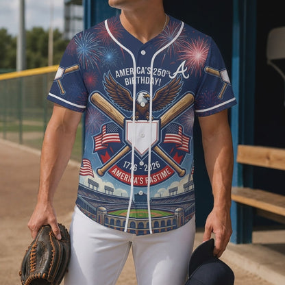 Video Showcase Of The America's 250th Birthday Baseball Jersey Featuring Stadium Graphics And Fireworks