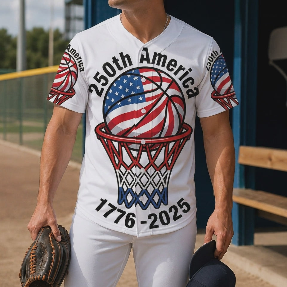 Video Showcase Of The Custom USA 250th Anniversary Basketball Baseball Jersey Texture And Design