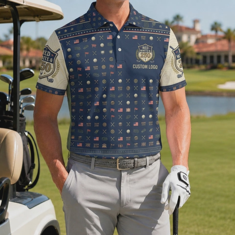 Video preview showcase capturing the 4-way stretch material flexibility, cooling sweat-wicking knit texture, and crisp color details of the polo.