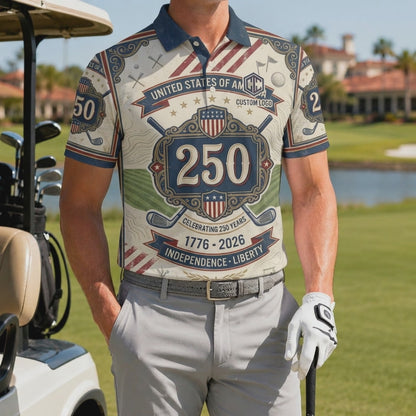 Video showcase of Independence & Liberty 250th Anniversary custom polo