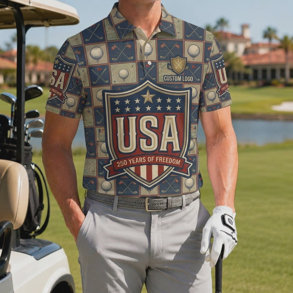 Video preview showcase capturing the 4-way stretch material flexibility, cooling sweat-wicking knit texture, and crisp color details of the polo.