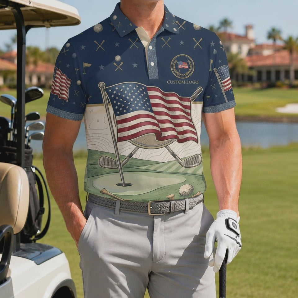 Video preview showcase capturing the 4-way stretch material flexibility, cooling sweat-wicking knit texture, and crisp color details of the polo.