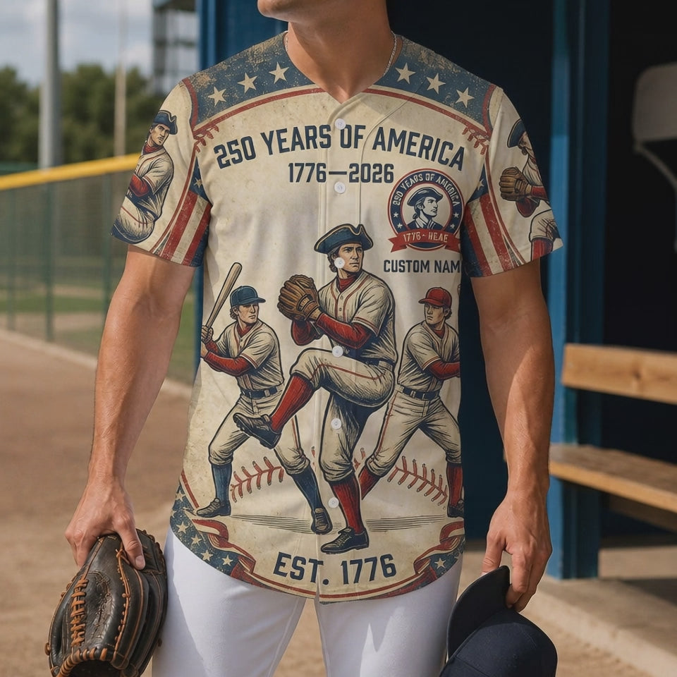 Video Showcase Of The Revolutionary Baseball Heritage Jersey Featuring Patriotic 250th Anniversary Graphics