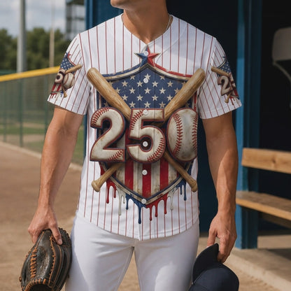 Video Showcase Of The Custom USA 250th Anniversary Pinstripe Baseball Jersey With Classic Sport Design