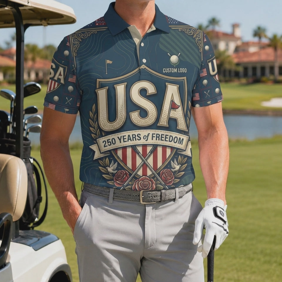 Video preview showcase capturing the 4-way stretch material flexibility, cooling sweat-wicking knit texture, and crisp color details of the polo.