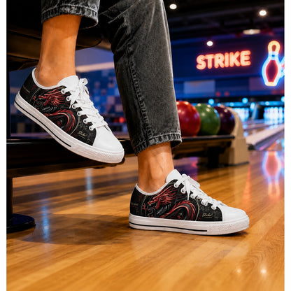 Red Dragon Artwork Graphic Personalized Low Top Shoes Bowling Life Style