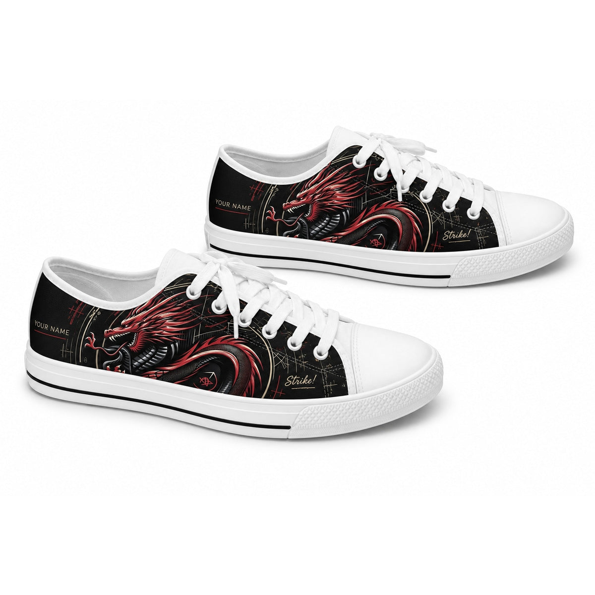 Red Dragon Artwork Graphic Personalized Low Top Shoes