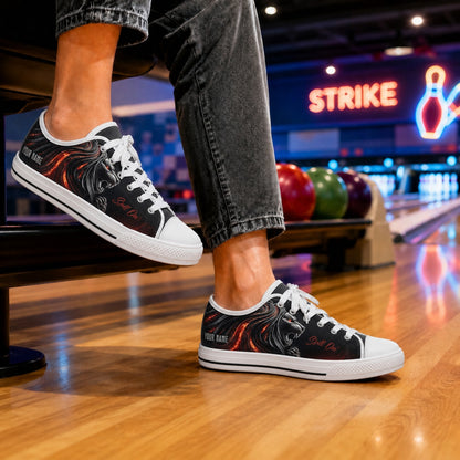 Roaring Lion Bowling Graphic Custom Low Top Shoes Bowling Life Style